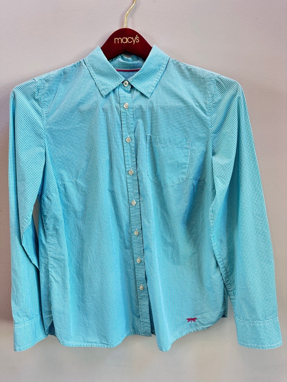 Talbots blue and white 100% cotton woman shirts size M